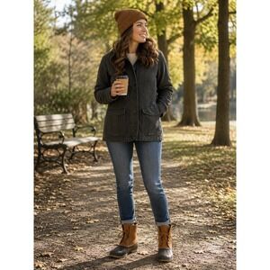Express Utility Jacket Women Small Black Military Cargo Cotton Button Front Coat